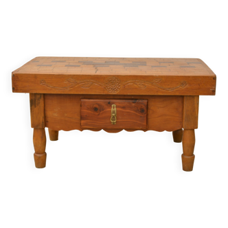 Table basse billot de boucher