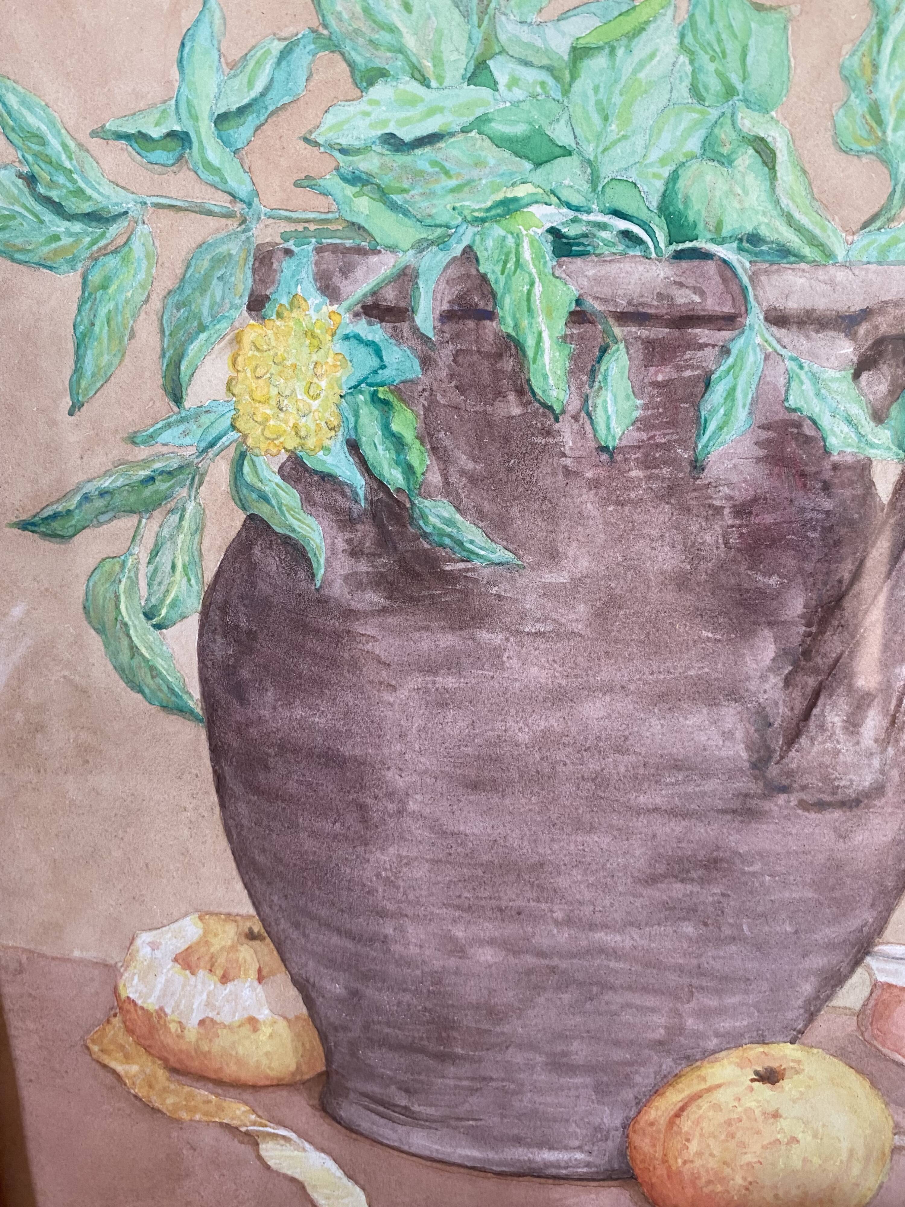Still life illustration from the 70s under glass.