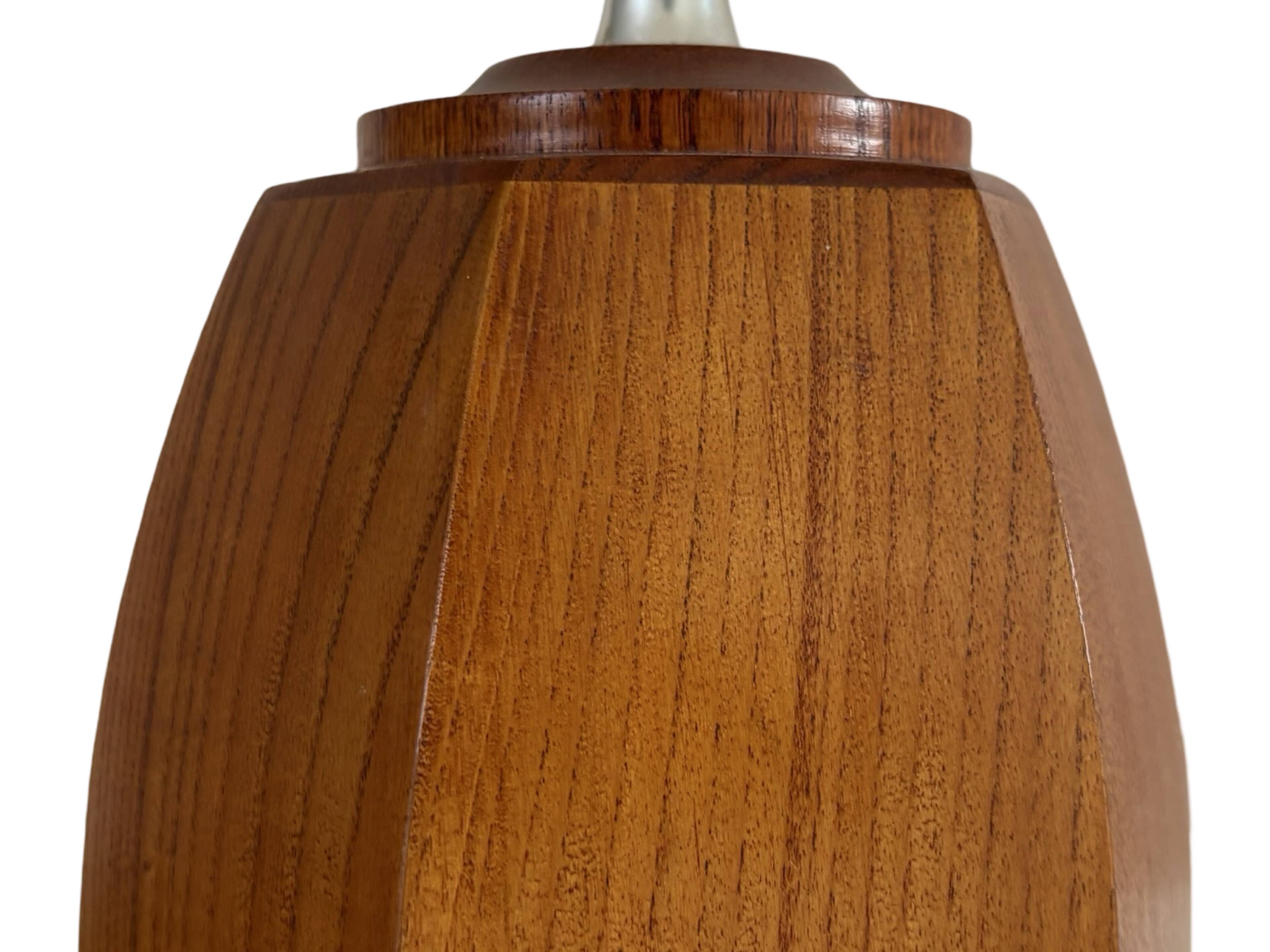 Mid Century Scandinavian teak table lamp 70's design minimalist