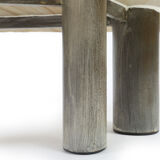 Table basse brutaliste de Pia Manu Belgique années 1970