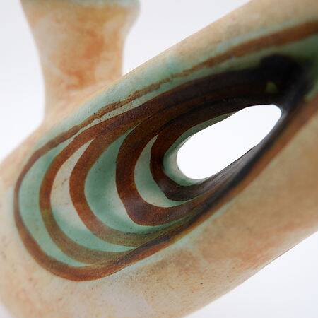 Sculptural studio ceramic Art vase by Ceramist Nikos Dazelidis, Greece 1960s