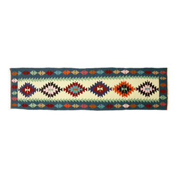 Anatolian handmade kilim rug 354 cm x 92 cm