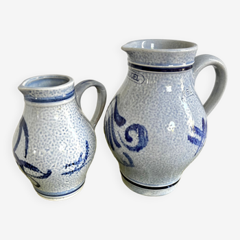 Vintage bluestoneware pitchers
