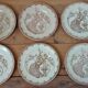 Six Japanese plates of Longwy in Iron Land