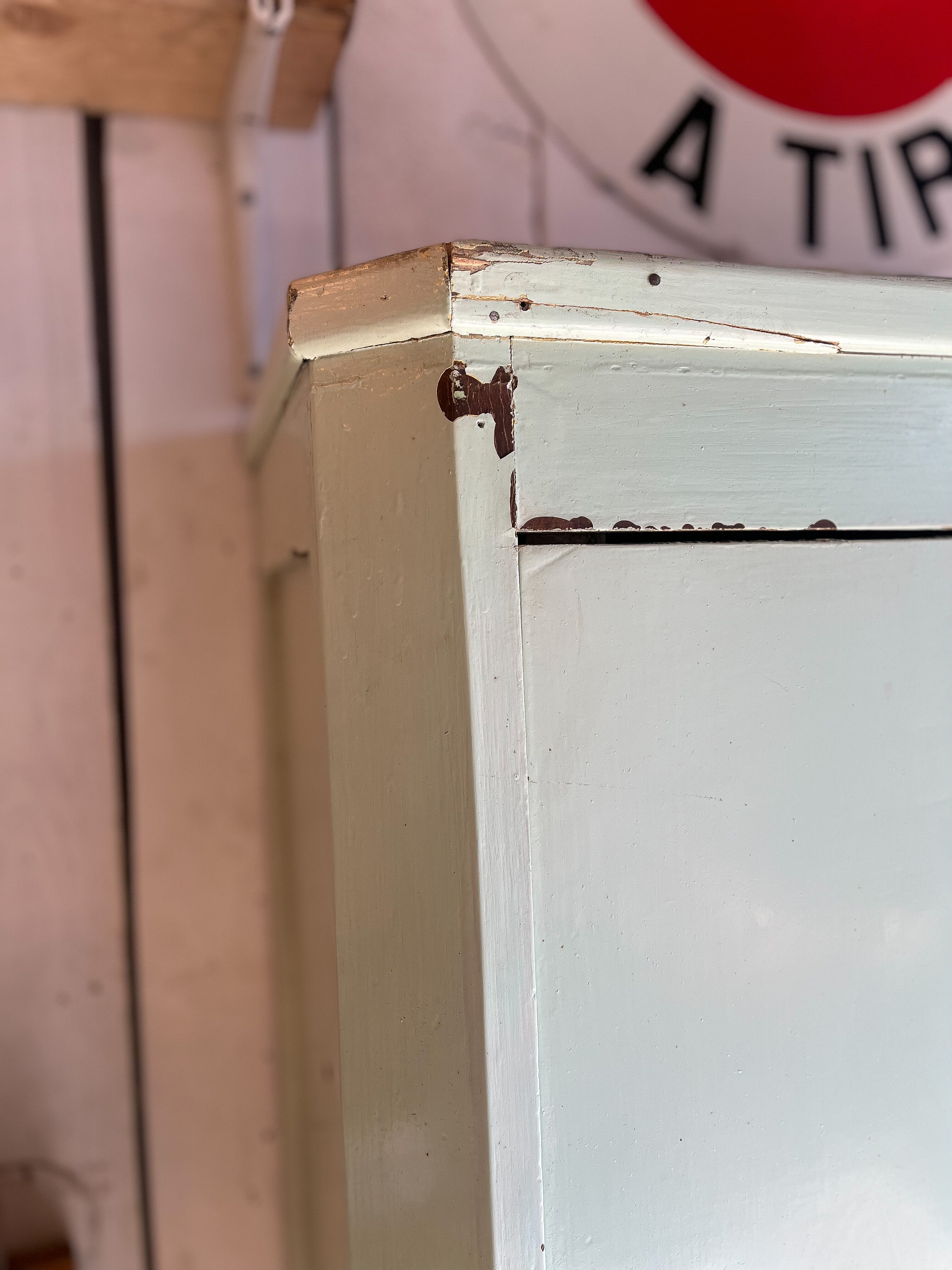 Old original green patina cabinet