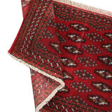 Red wool persian turkmen rug handwoven oriental small area rug- 60x130cm