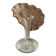 Vintage transparent glass vase in flower shape.