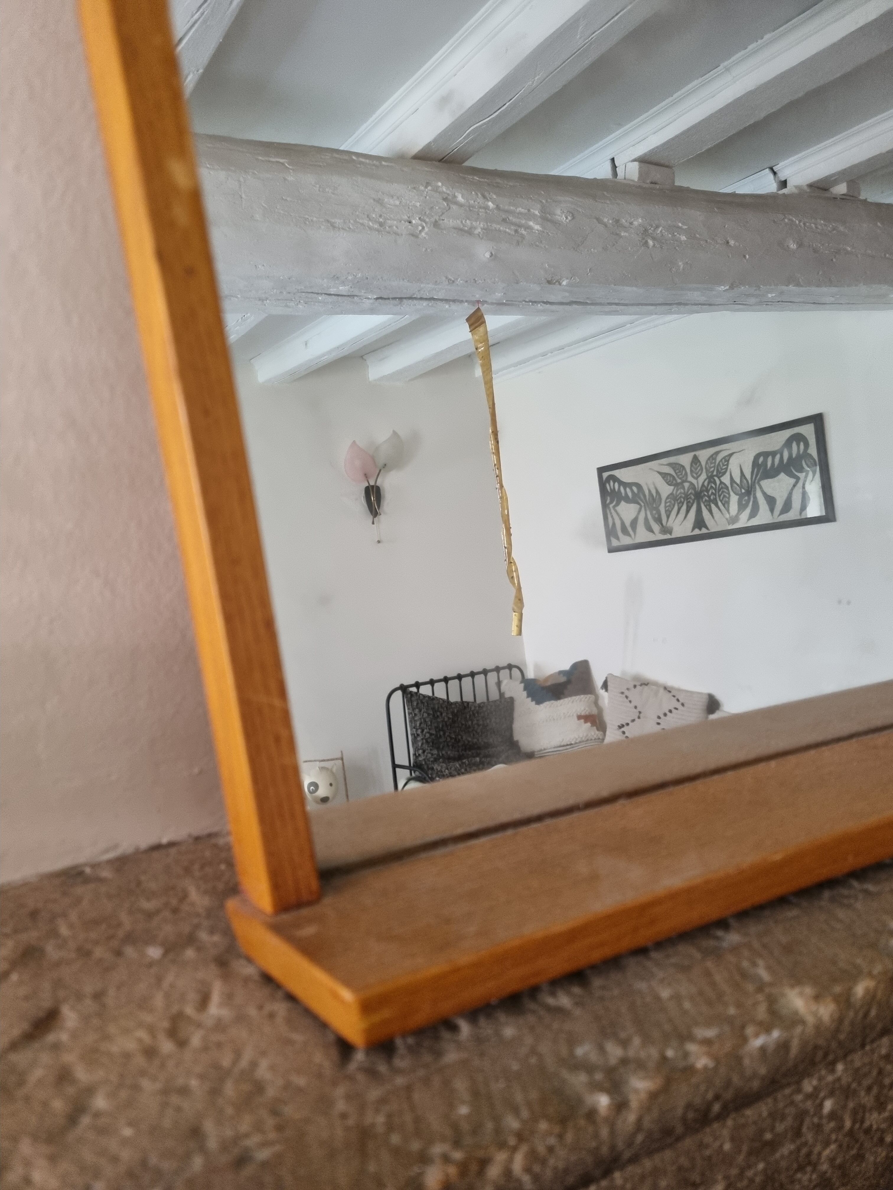 Miroir forme libre années 50 45x65cm