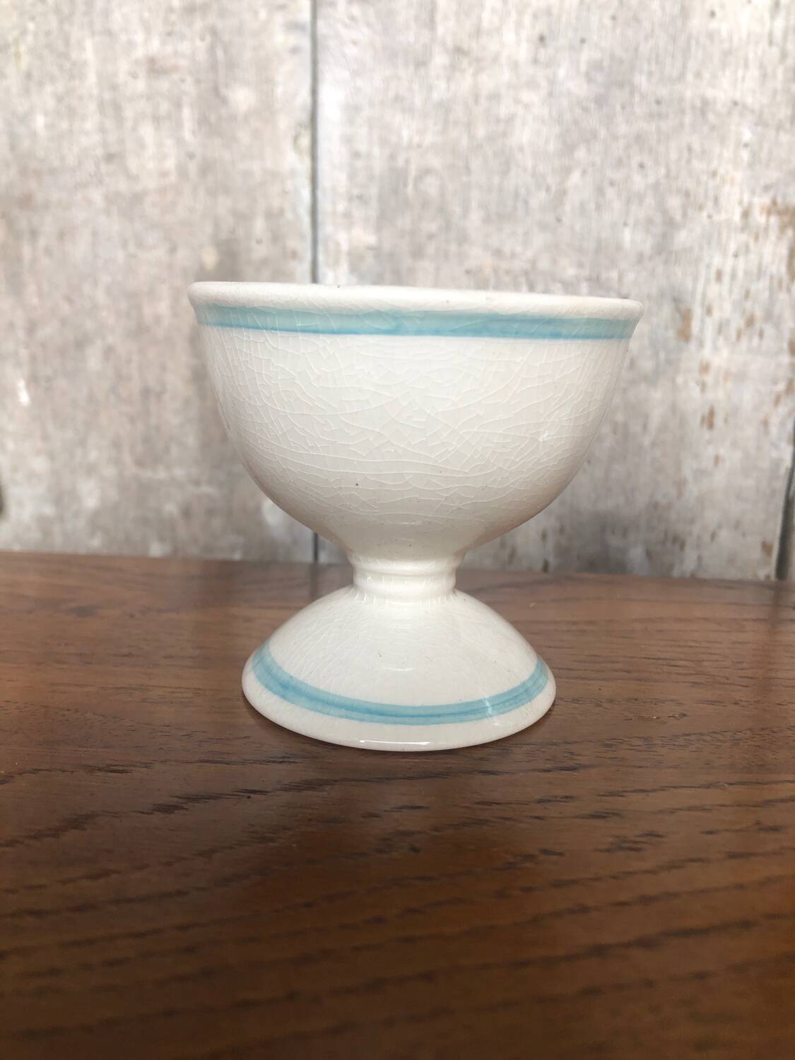 Pair old egg cup carlton ware 1976 ceramic white & blue vintage