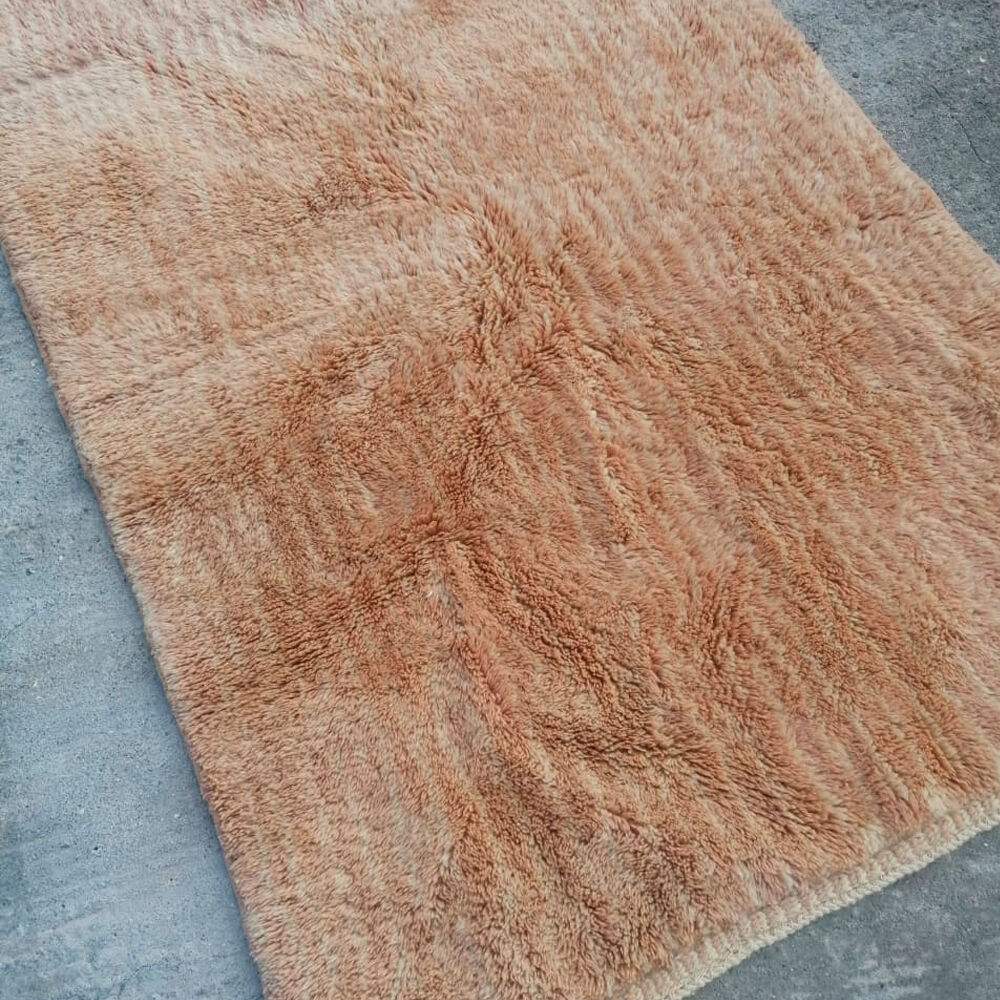 Beige berber carpet in wool 122x182 cm