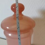 Pink opaline apothecary box, jar, pocket tray