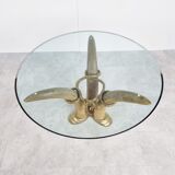 Vintage faux tusk center table or side table, 1970s