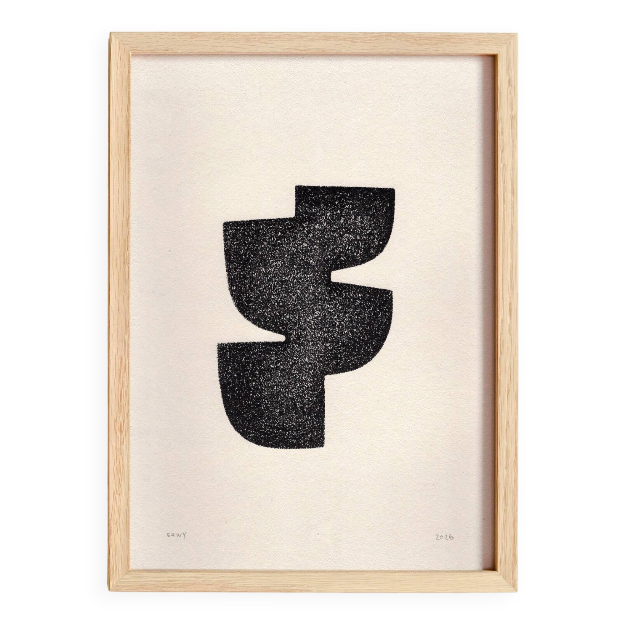 Abstract painting on paper signed eawy