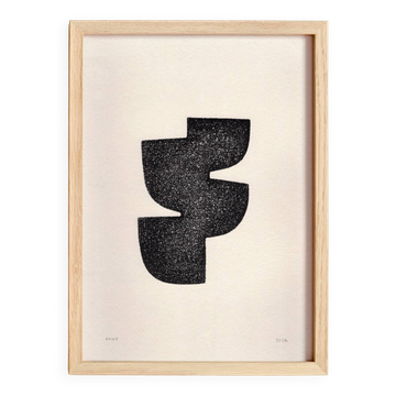 Peinture abstraite sur papier signée eawy