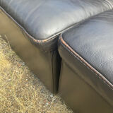 Incanto Italy modular corner sofa in brown leather