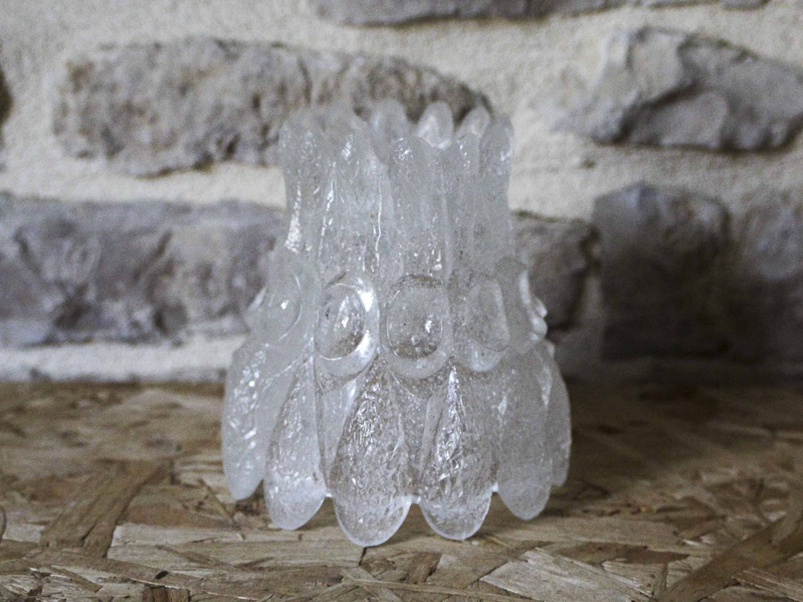 Bubble and granite glass tulip Germany 1970s