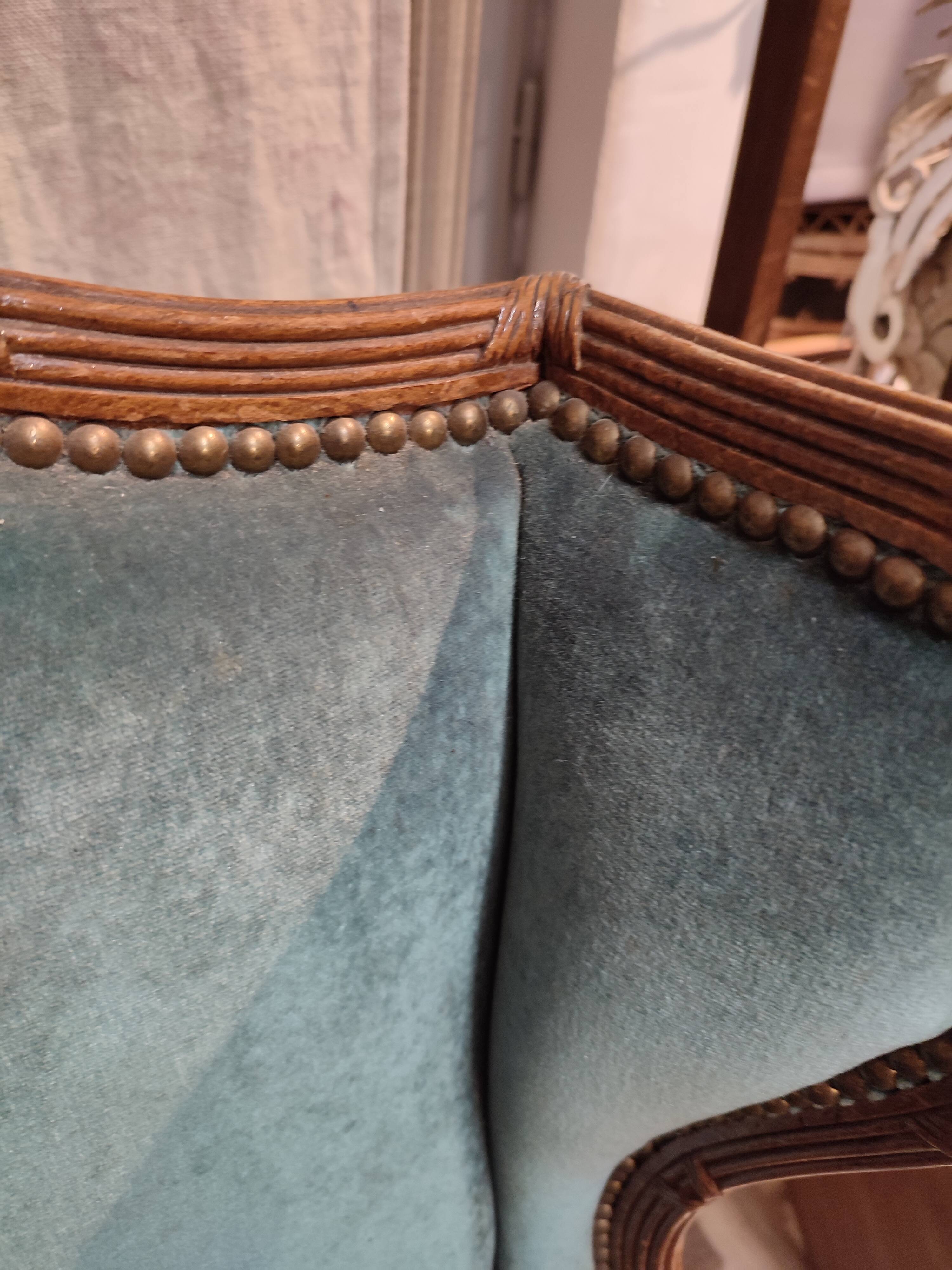 Louis XVI style eared shepherdess armchair