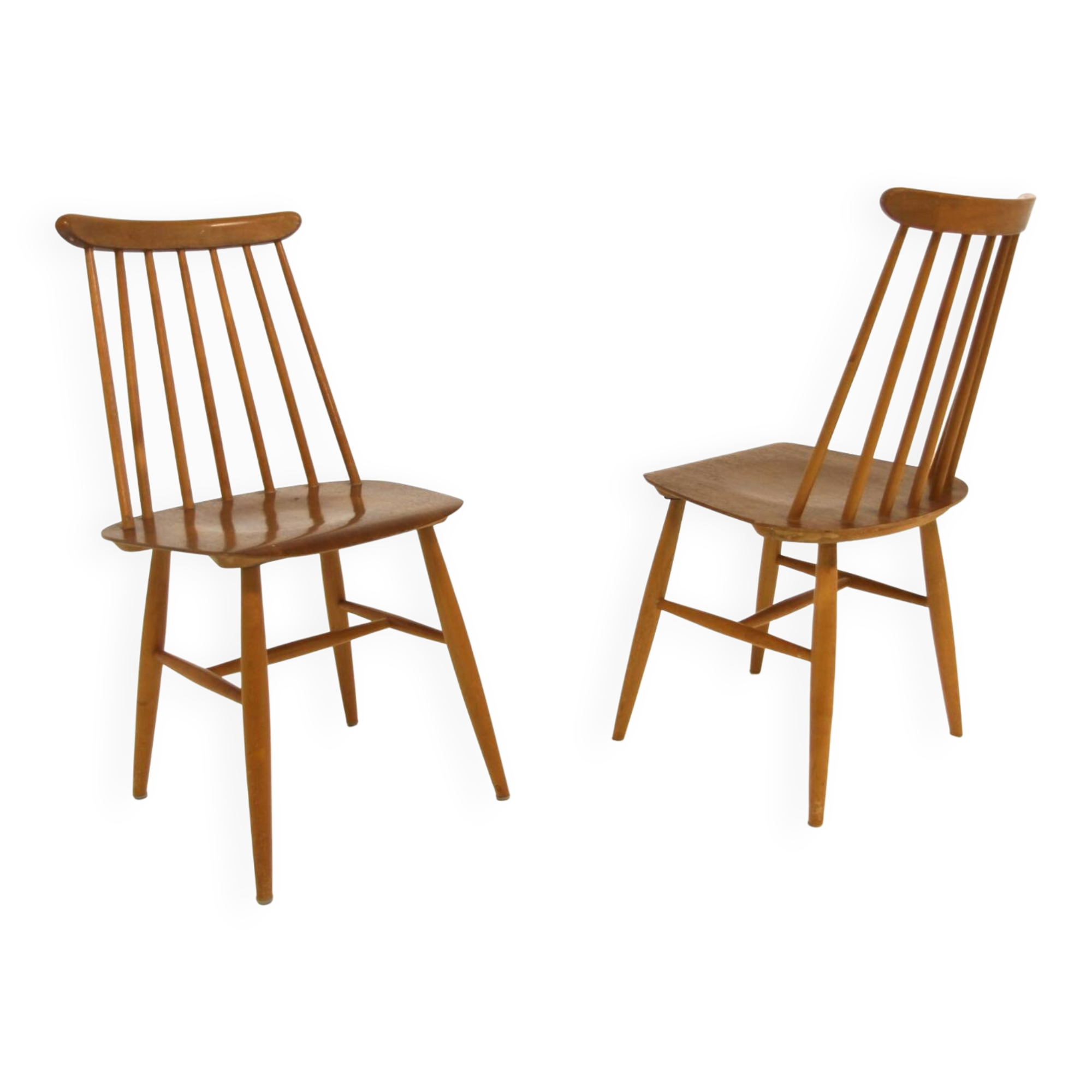 Set of 2 "Fanett" chairs in teak by Ilmari Tapiovaara, Sweden, 1960.
