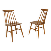 Set of 2 "Fanett" chairs in teak by Ilmari Tapiovaara, Sweden, 1960.