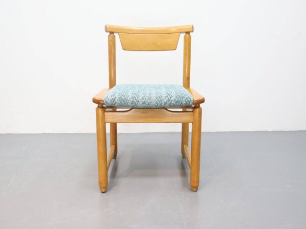 Chaises de salle à manger vintage en chêne, retapissée