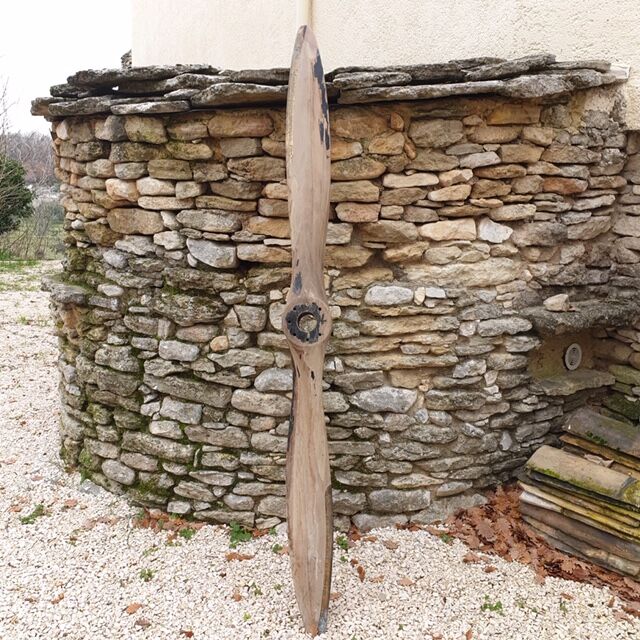 Old wooden airplane propeller