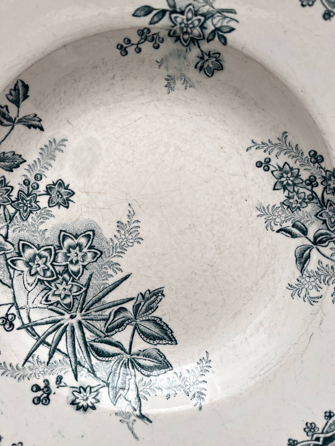 6 mismatched Saint Amand ironstone soup plates