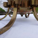 Antique Art Deco brass and glass chandelier