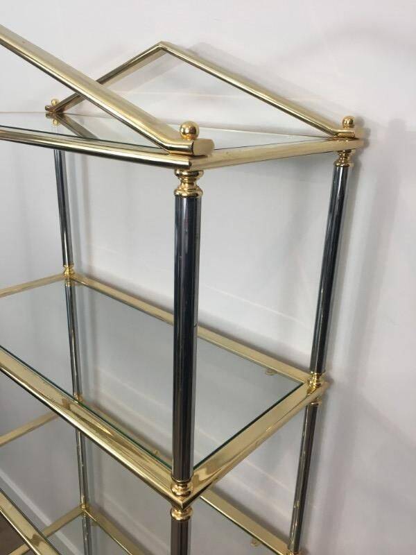 Neoclassical shelf with silver gunmetal patina and gilt metal