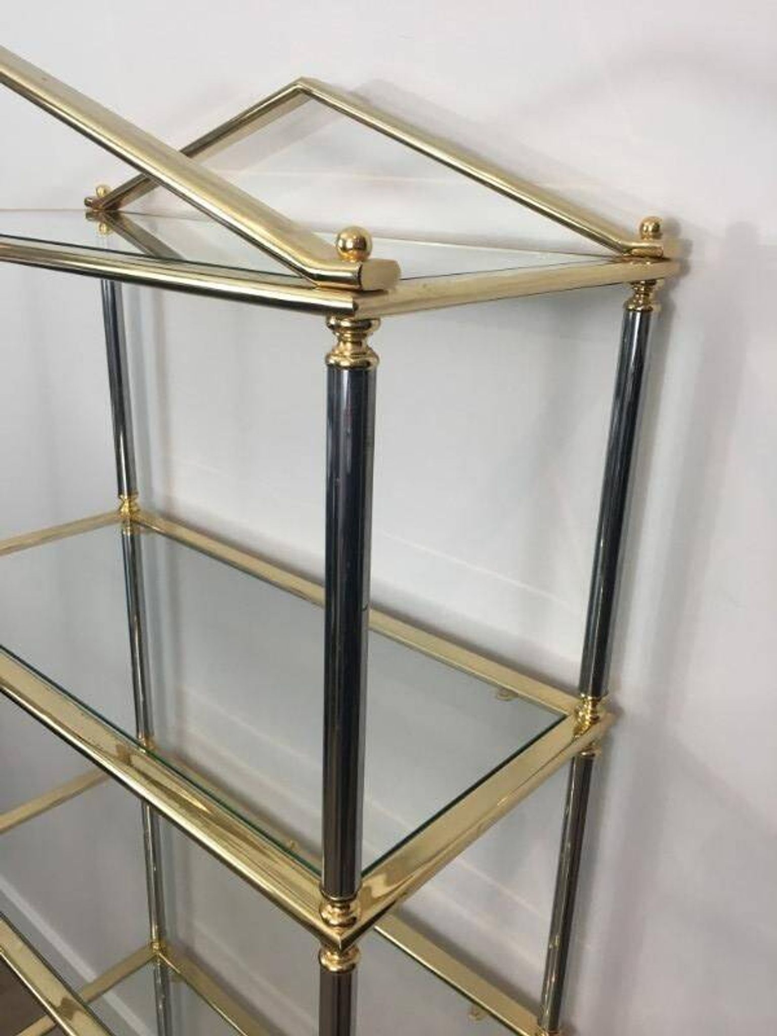 Neoclassical shelf with silver gunmetal patina and gilt metal