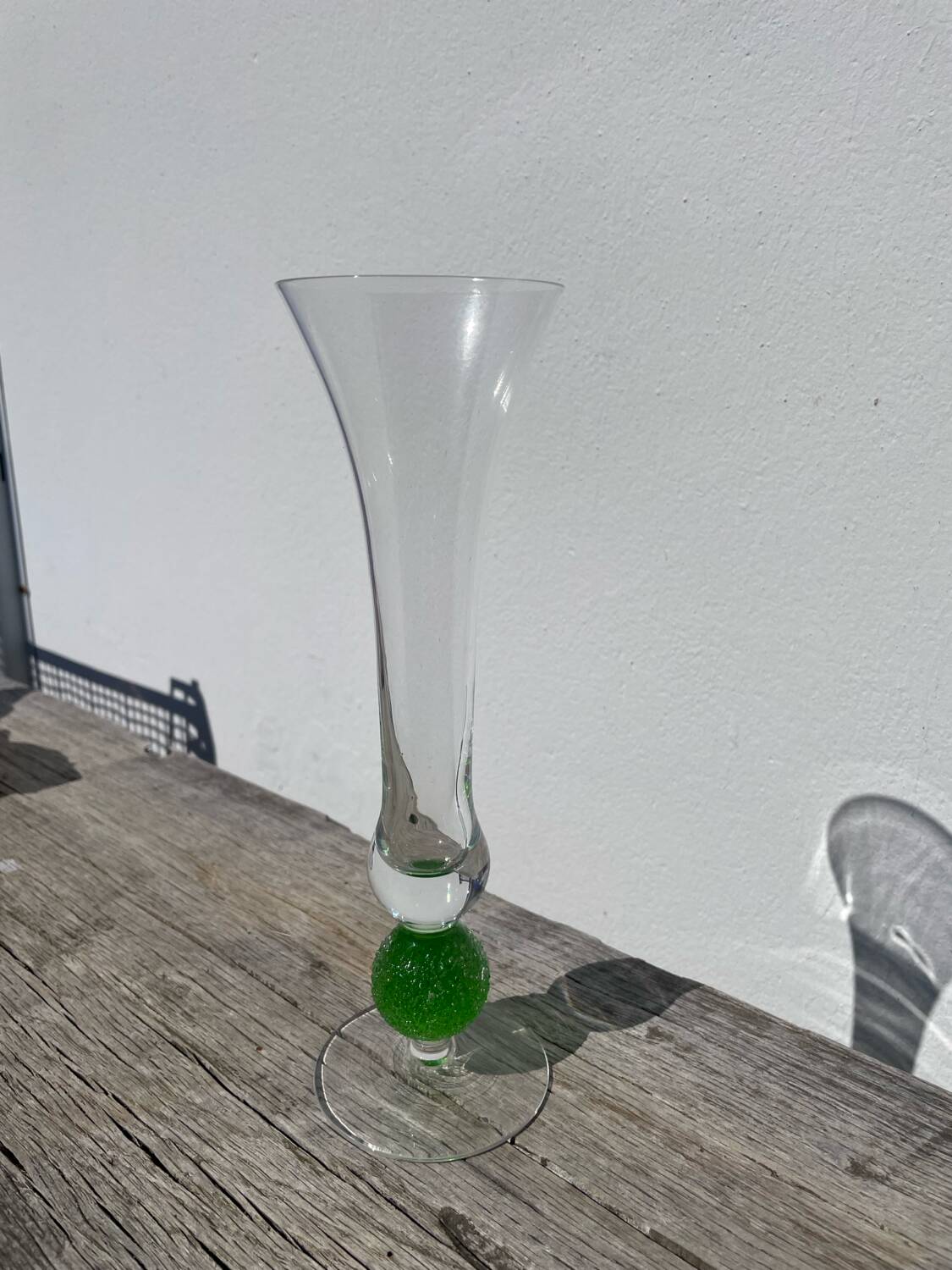 Green Murano glass vase