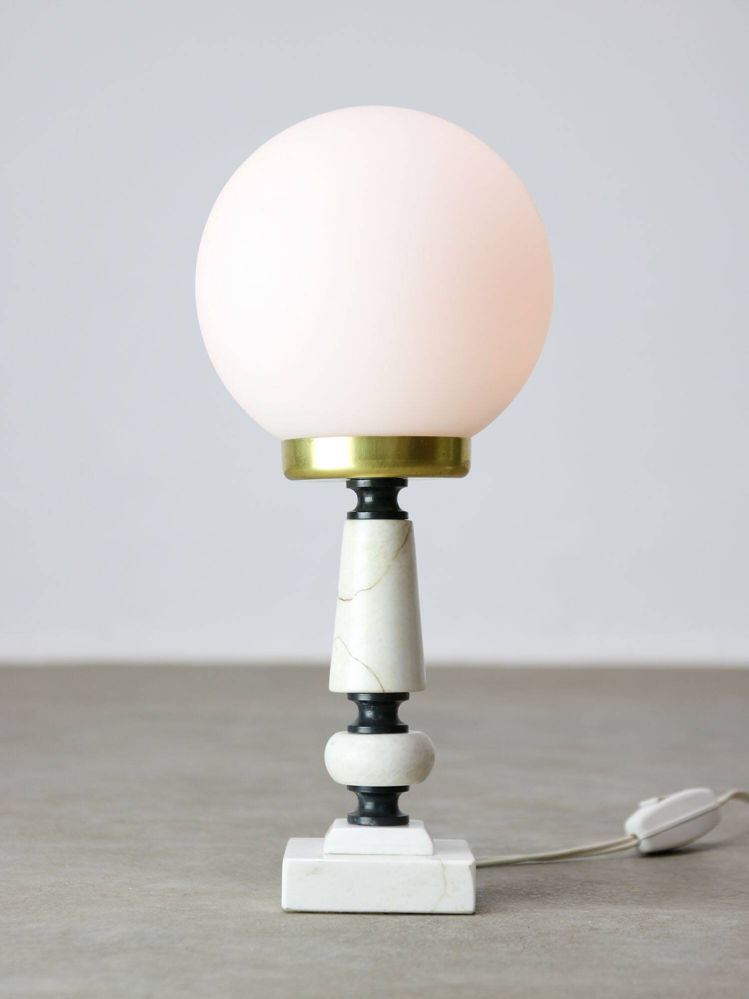 Vintage Italian Table Lamp in Brass and Marble, 1960s