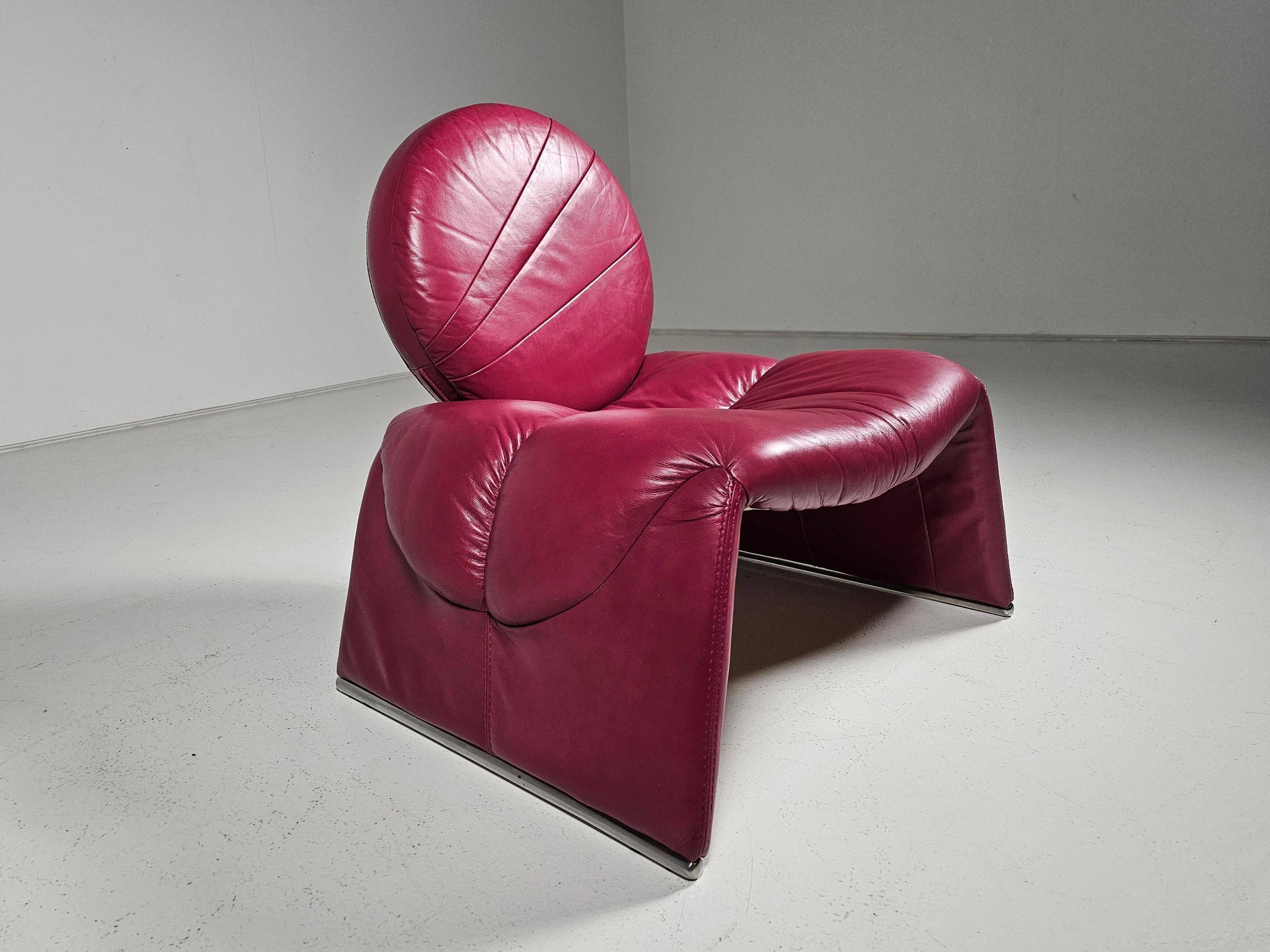 Calypso pink chaise longue by Vittorio Introini for Saporiti, Italy, 1970.