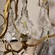 Vintage Czechoslovak brass chandelier with pendants – Bohemian crystal