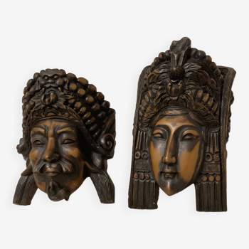 Faces of Balinese statuettes