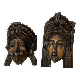 Faces of Balinese statuettes