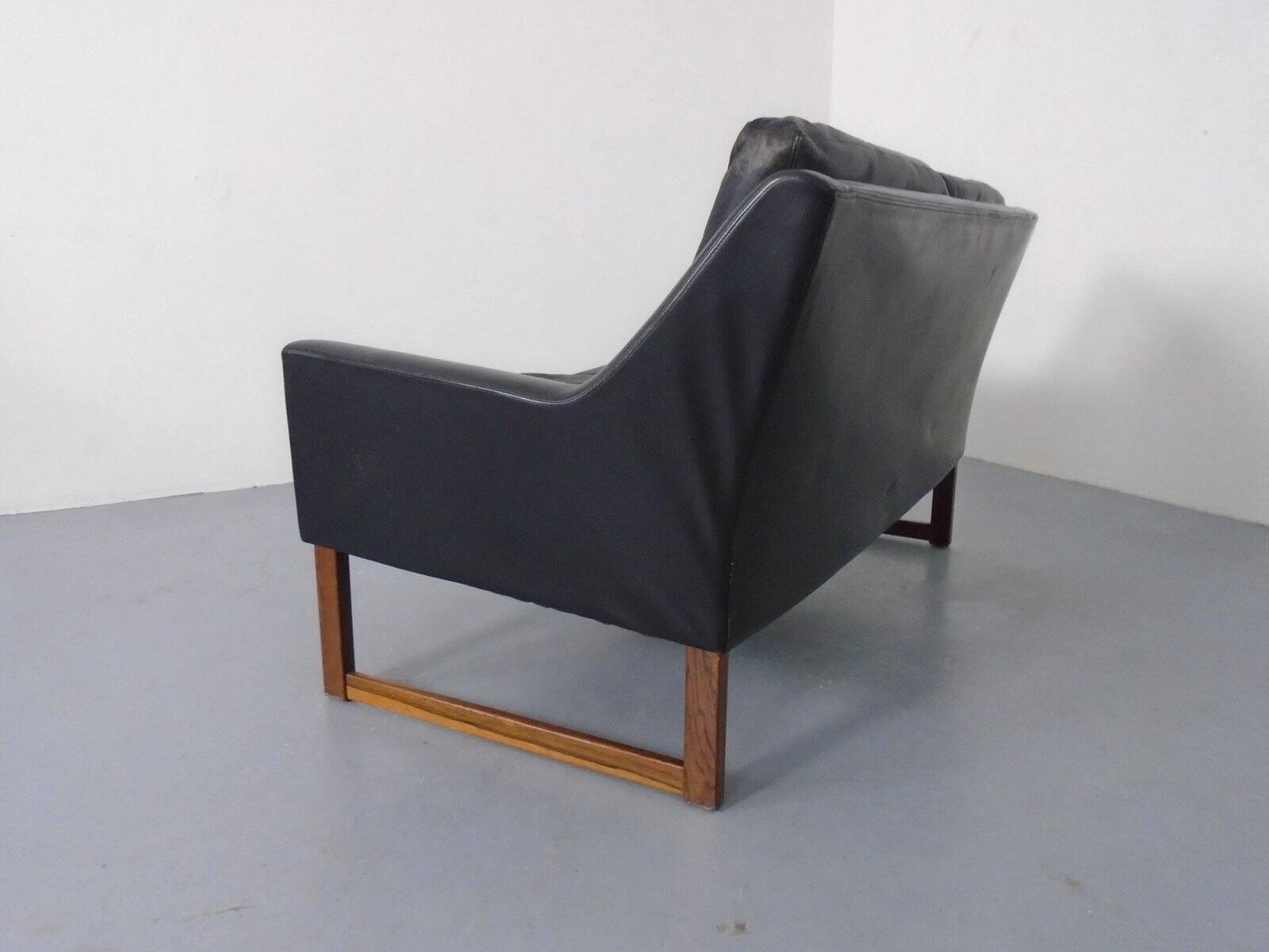 Mid-Century Rosewood & Leather 2-Seater Sofa by Rudolf Glatzel for Kill International, 1960s