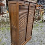 Antique double curtain cabinet in oak (internal drawers)
