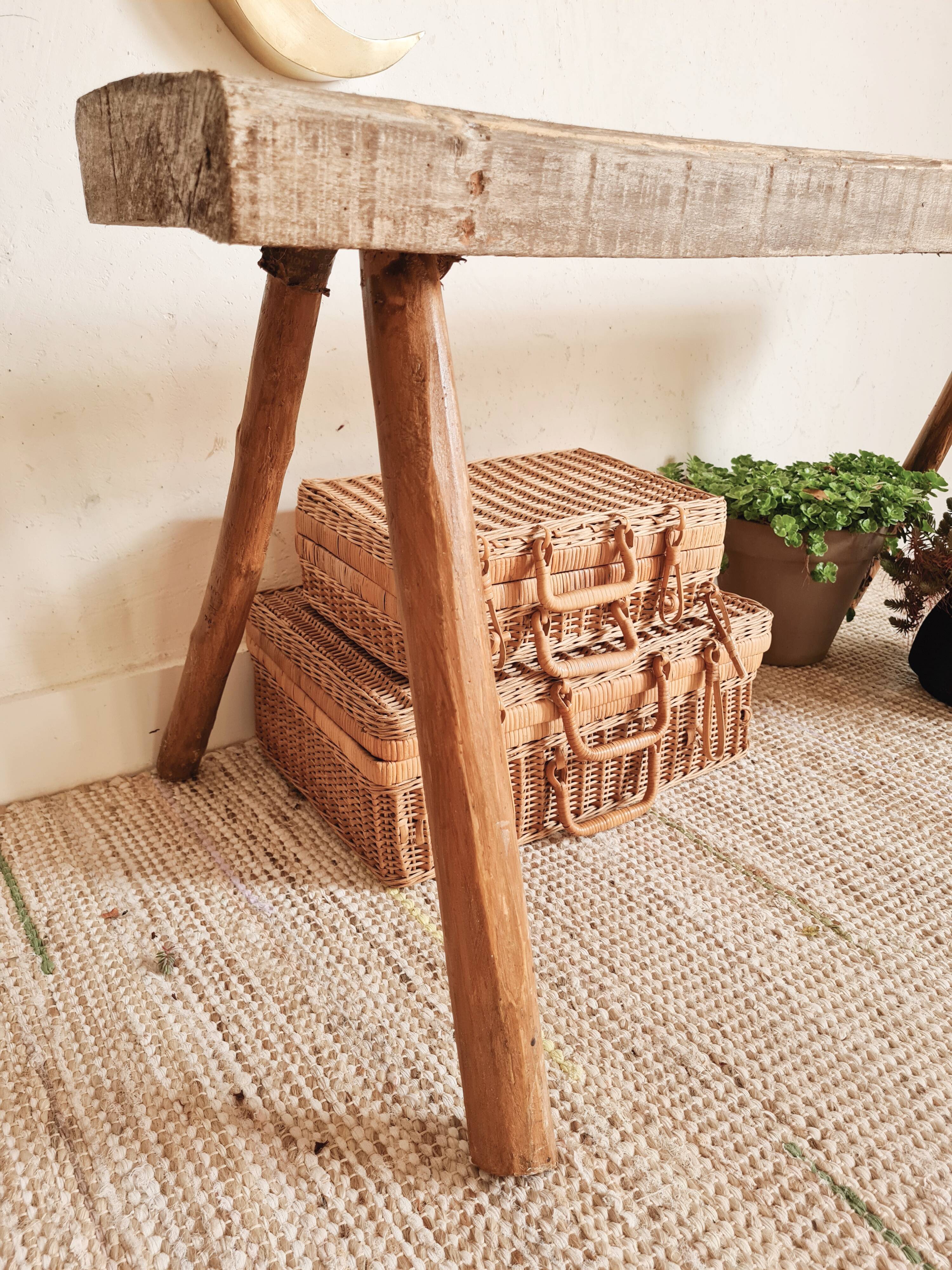 Old patinated farm bench