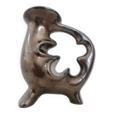 Bicolour zoomorphic ceramic candlestick from the 1950s, vintage.