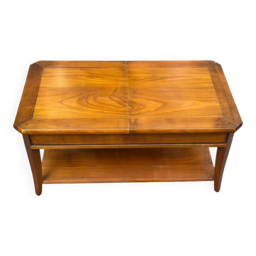 Solid wood bar coffee table DASRAS France sliding top storage 1