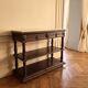 Console oak white marble