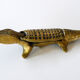 Crocodile ashtray with brass lid
