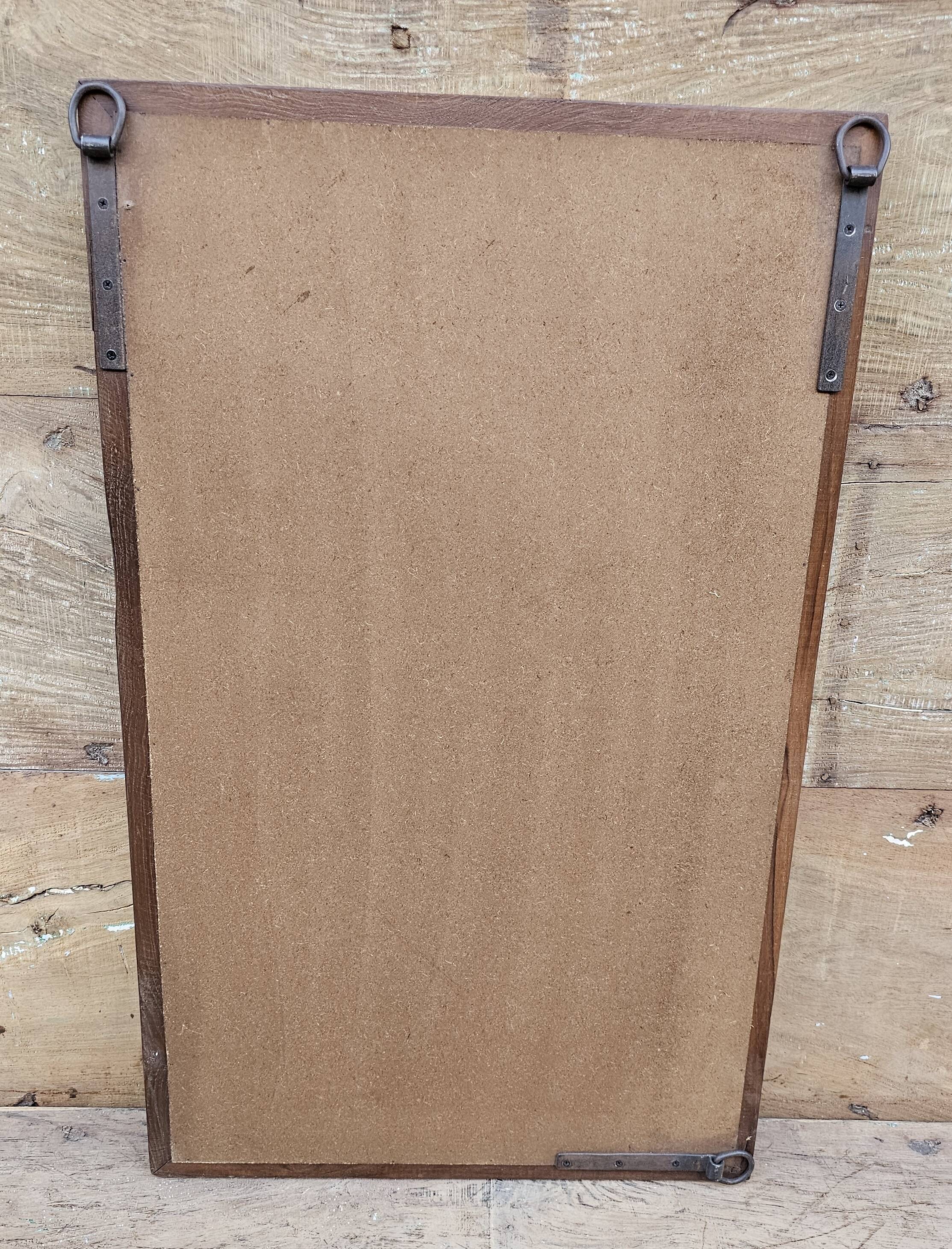 Old art deco mirror in burmese teak