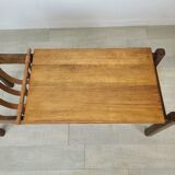 Vintage brutalist coffee table in solid oak 1970