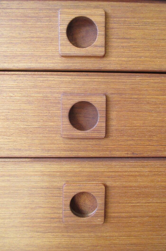 70 's teak long chest of drawers 9 drawers Shreiber