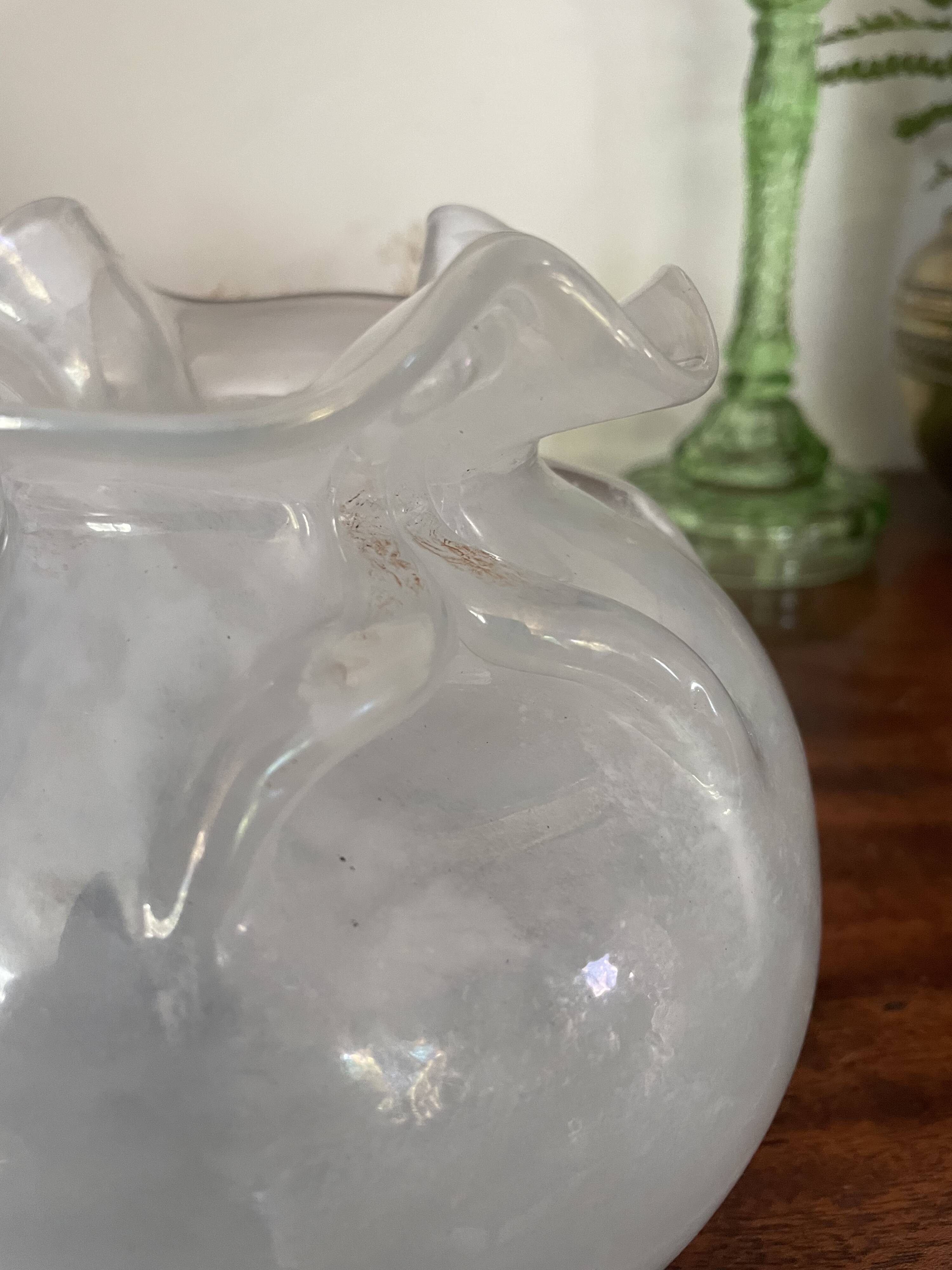 handmade blown glass ball vase Maure Vieil