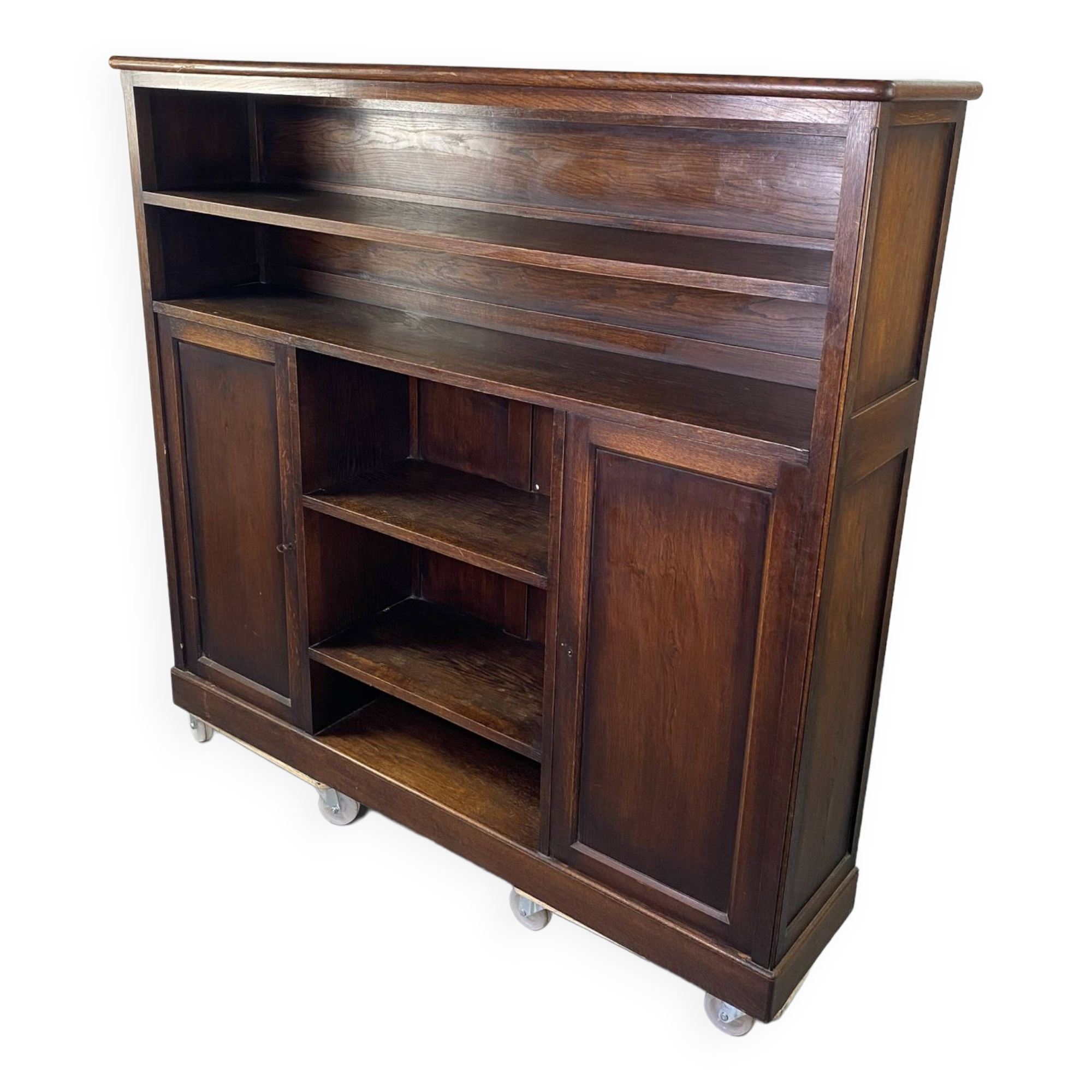 Large vintage wooden bookcase