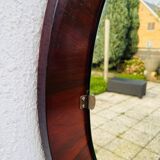 Round mirror in rosewood
