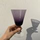 Trio of purple stemmed glasses Biot bubbled
