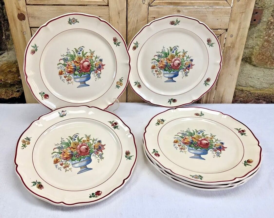 6 old flat plates model Floralia Villeroy & Boch